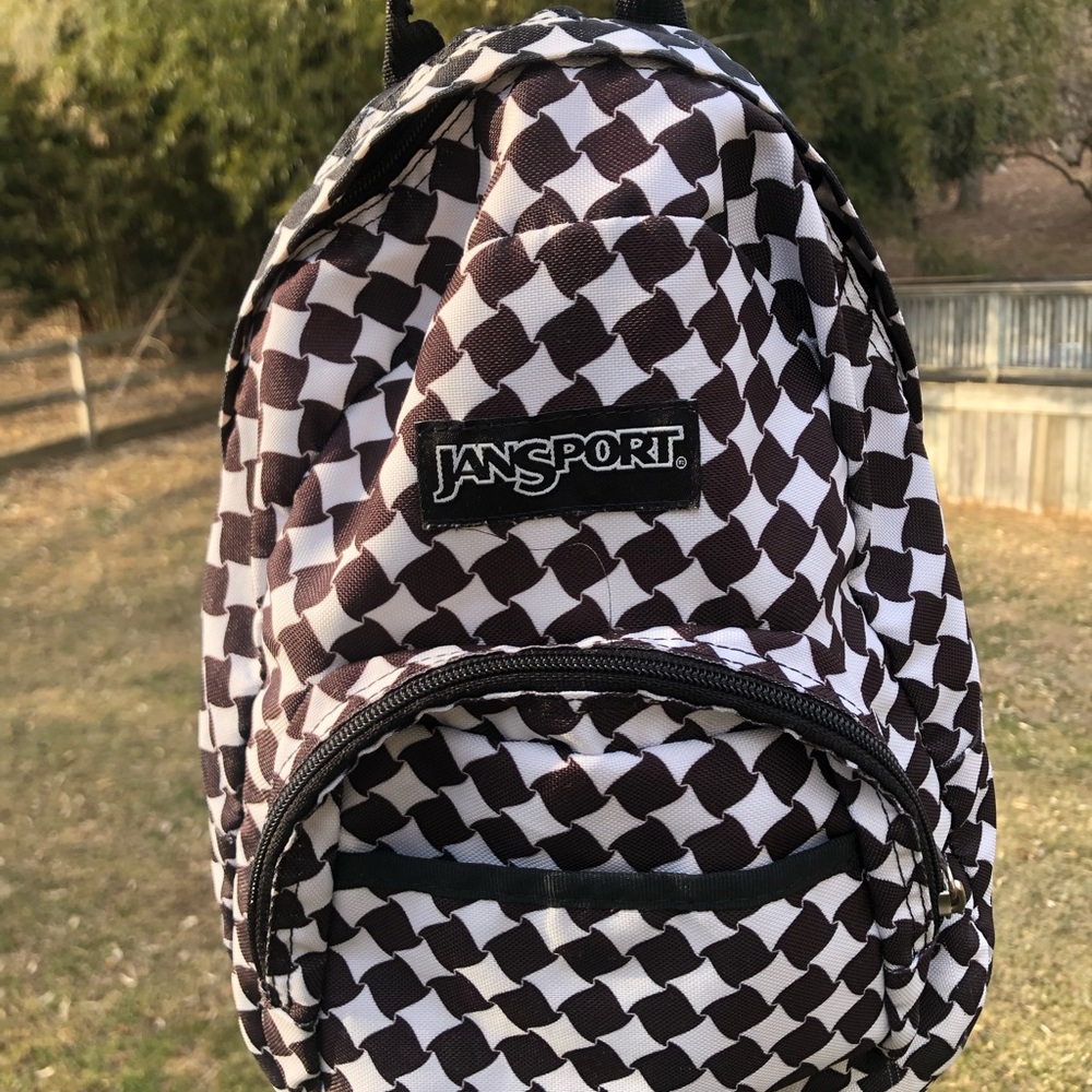 JanSport Black and White Checkered Backpack